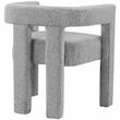 3 Piece Boulce Upholstered Dining Chairs and Bench Set in Gray