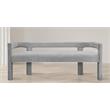 3 Piece Boulce Upholstered Dining Chairs and Bench Set in Gray
