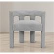 3 Piece Boulce Upholstered Dining Chairs and Bench Set in Gray