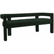 3 Piece Boulce Upholstered Dining Chairs and Bench Set in Green