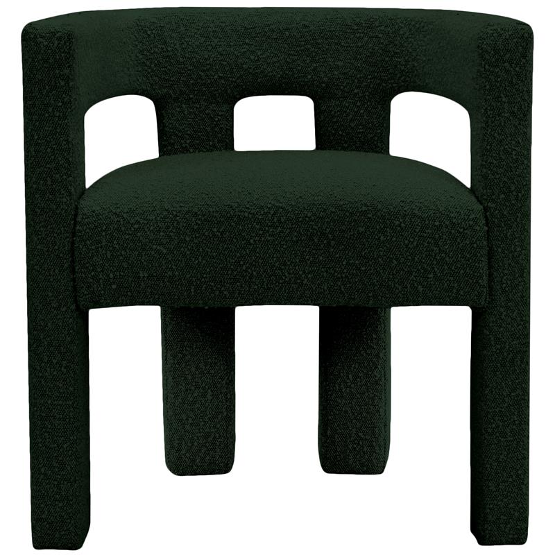 3 Piece Boulce Upholstered Dining Chairs and Bench Set in Green