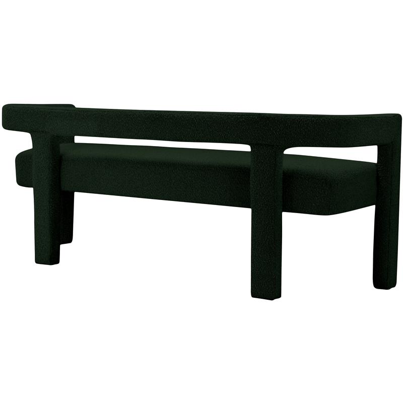 3 Piece Boulce Upholstered Dining Chairs and Bench Set in Green