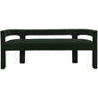 3 Piece Boulce Upholstered Dining Chairs and Bench Set in Green