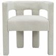 4 Piece Boulce Upholstered Dining Chairs Set in Cream