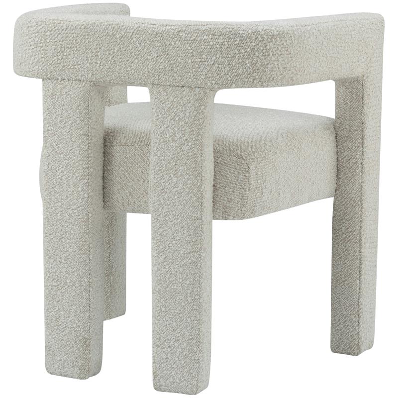 4 Piece Boulce Upholstered Dining Chairs Set in Cream