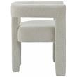 4 Piece Boulce Upholstered Dining Chairs Set in Cream