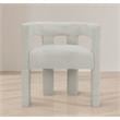4 Piece Boulce Upholstered Dining Chairs Set in Cream