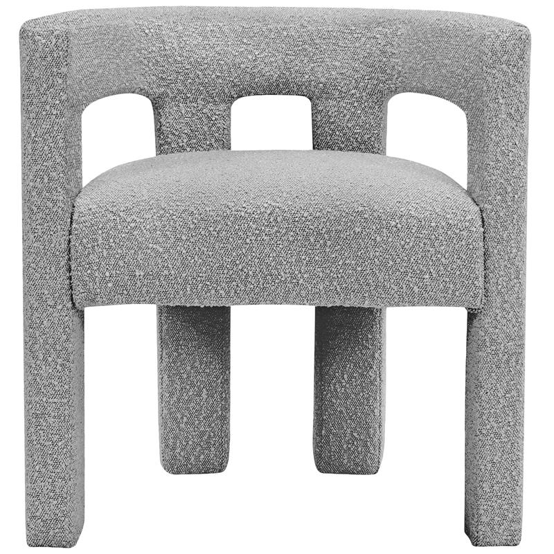 4 Piece Boulce Upholstered Dining Chairs Set in Gray