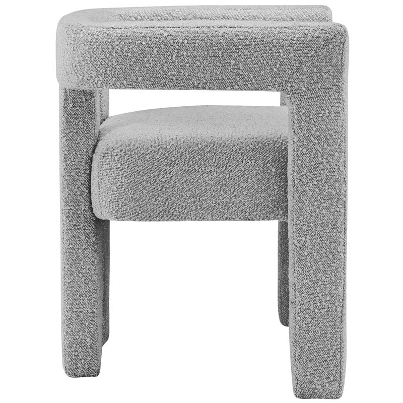 4 Piece Boulce Upholstered Dining Chairs Set in Gray