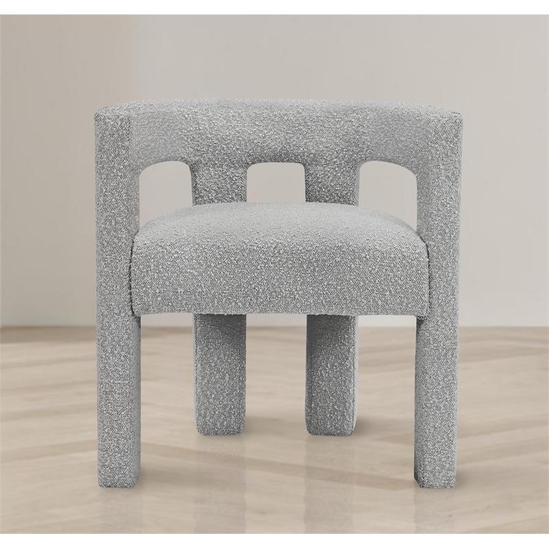 4 Piece Boulce Upholstered Dining Chairs Set in Gray