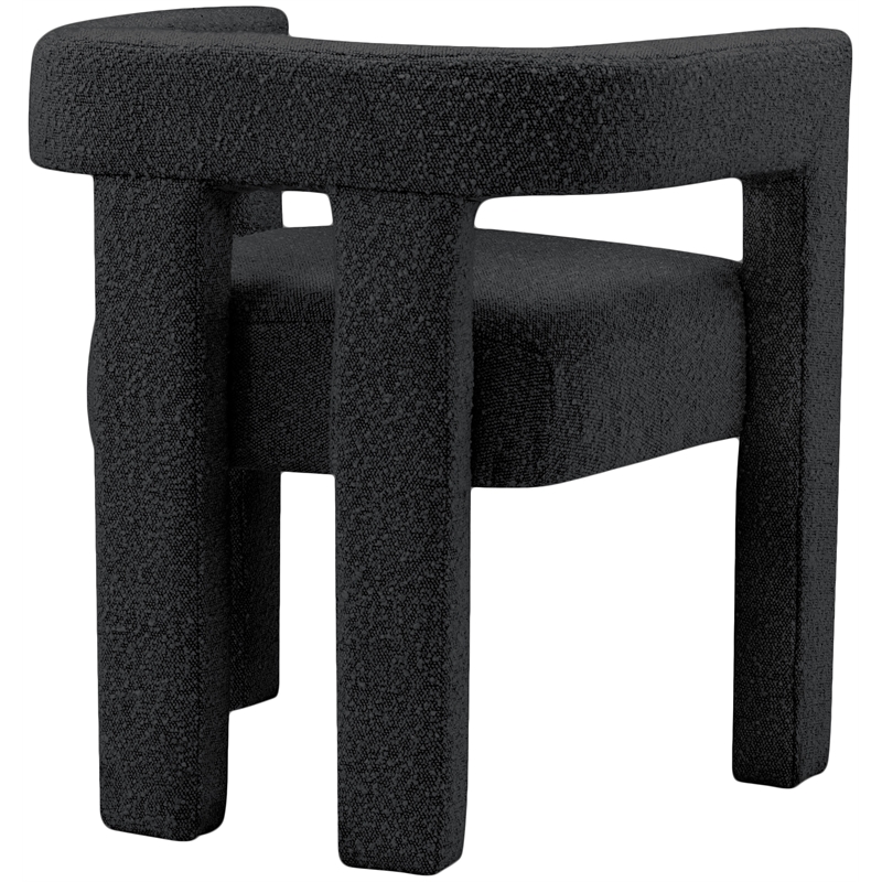 4 Piece Boulce Upholstered Dining Chairs Set in Black