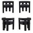 4 Piece Boulce Upholstered Dining Chairs Set in Black
