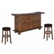 Home Bar and Swivel Bar Stools in Vintage Mocha 3 Piece Set