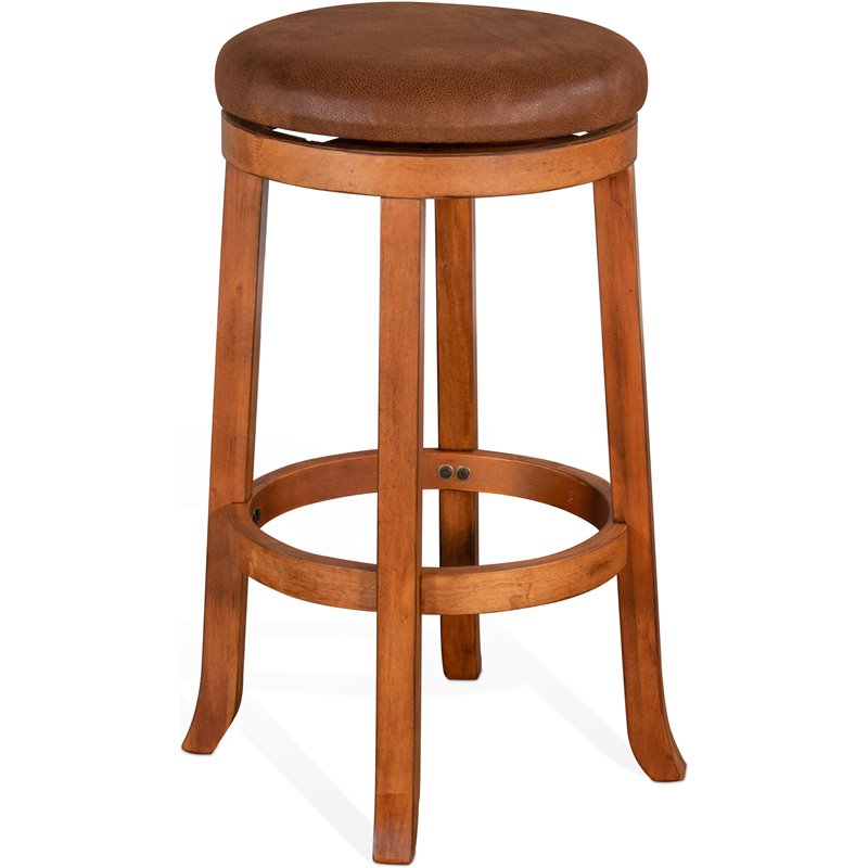 Home Bar and Swivel Bar Stools in Rustic Oak 3 Piece Set