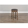 Home Bar and Swivel Bar Stools in Taupe Brown 3 Piece Set