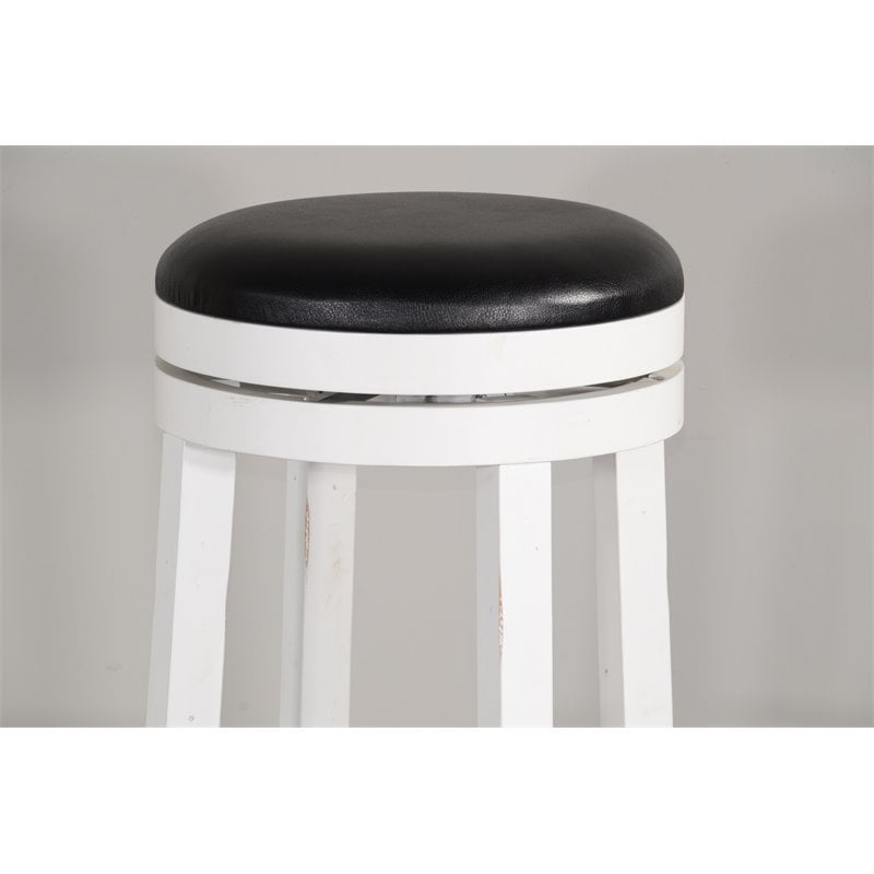 Home Bar and Swivel Bar Stool in European Cottage White 3 Piece Set