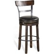 Home Bar and Swivel Bar Stools with Back in Tobacco Leaf 3 Piece Set
