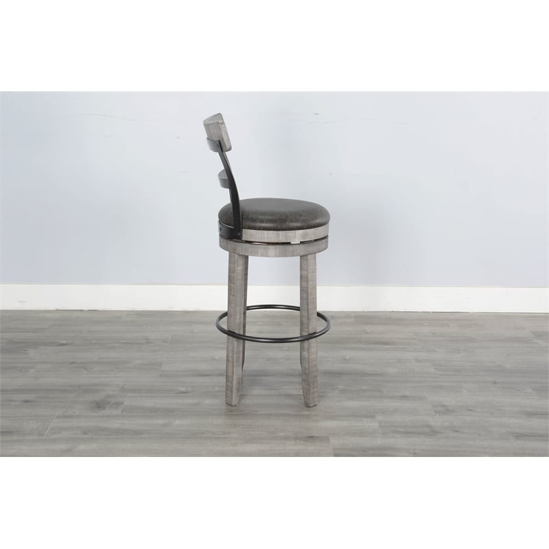 3 Piece Home Bar and Bar Stools Set in Alpine Gray