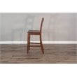 Home Bar and Ladderback Bar Stools in Vintage Mocha 3 Piece Set