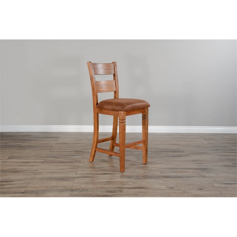 Home Bar and Ladderback Bar Stools in Rustic Oak 3 Piece Set