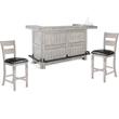 Home Bar and Ladderback Bar Stools in Alpine Gray 3 Piece Set
