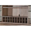 Home Bar and Storage Buffet Cabinet with Hutch in Taupe Brown 2 Piece Set
