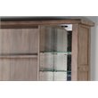 Home Bar and Storage Buffet Cabinet with Hutch in Taupe Brown 2 Piece Set