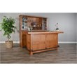 Home Bar and Storage Buffet Cabinet with Hutch in Rustic Oak (2 Piece Set)