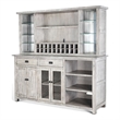 Home Bar and Storage Buffet Cabinet with Hutch in Alpine Gray 2 Piece Set