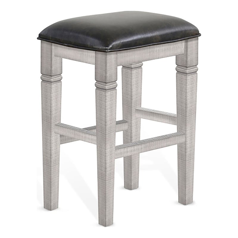 Home Bar and Bar Stools with Cushion in Alpine Gray 3 Piece Set