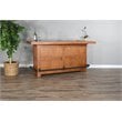 Home Bar and Bar Stools with Cushion in Rustic Oak 3 Piece Set