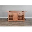 Home Bar and Bar Stools with Cushion in Rustic Oak 3 Piece Set