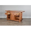 Home Bar and Bar Stools with Cushion in Rustic Oak 3 Piece Set