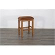 Home Bar and Bar Stools with Cushion in Rustic Oak 3 Piece Set