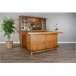 Home Bar and Bar Stools with Cushion in Rustic Oak 3 Piece Set