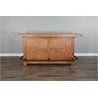 Home Bar and Bar Stools with Cushion in Rustic Oak 3 Piece Set