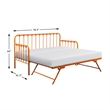 Home Square 2-Piece Set with Orange Daybed and Coffee Table in Antique White