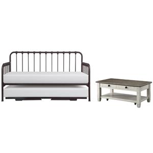 Home Square 2-Piece Set with Daybed with Trundle & Coffee Table