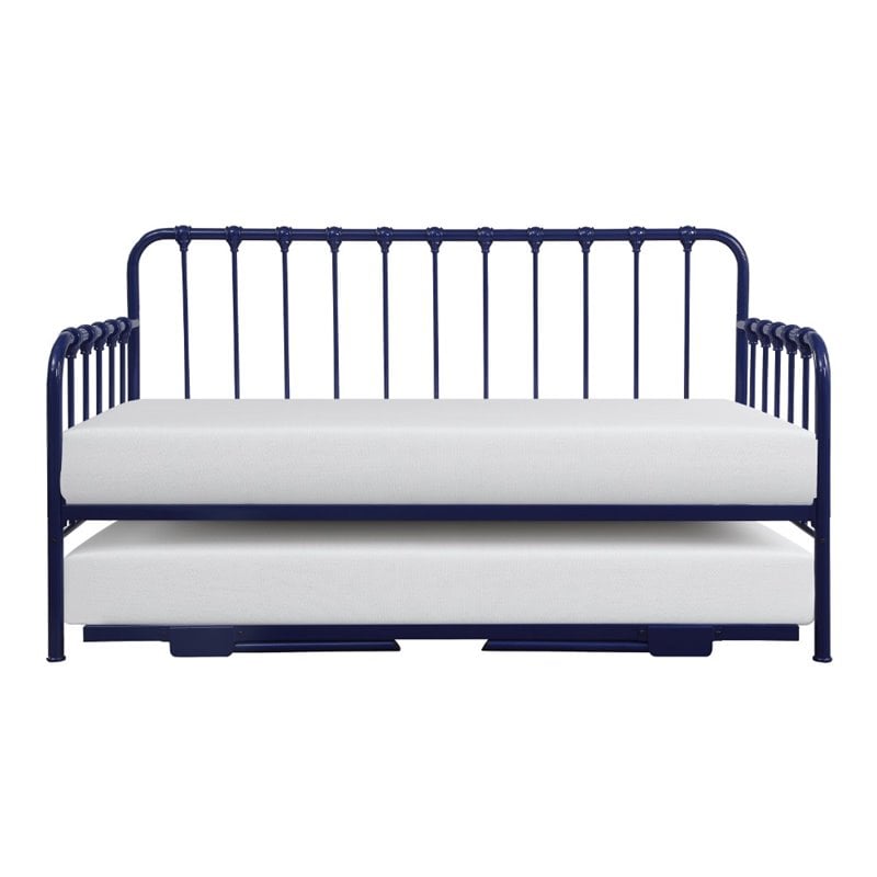 Home Square 2-Piece Set with Daybed with Trundle in Navy & Coffee Table