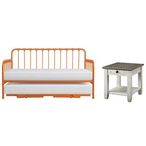 home square 2-piece set with daybed with trundle and end table