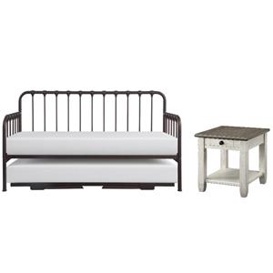Home Square 2-Piece Set with Daybed with Trundle and End Table