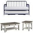 Home Square 3-Piece Set with Daybed in Navy & Coffee Table & End Table