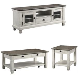 Home Square 3-Piece Set with Coffee Table & End Table & TV Stand