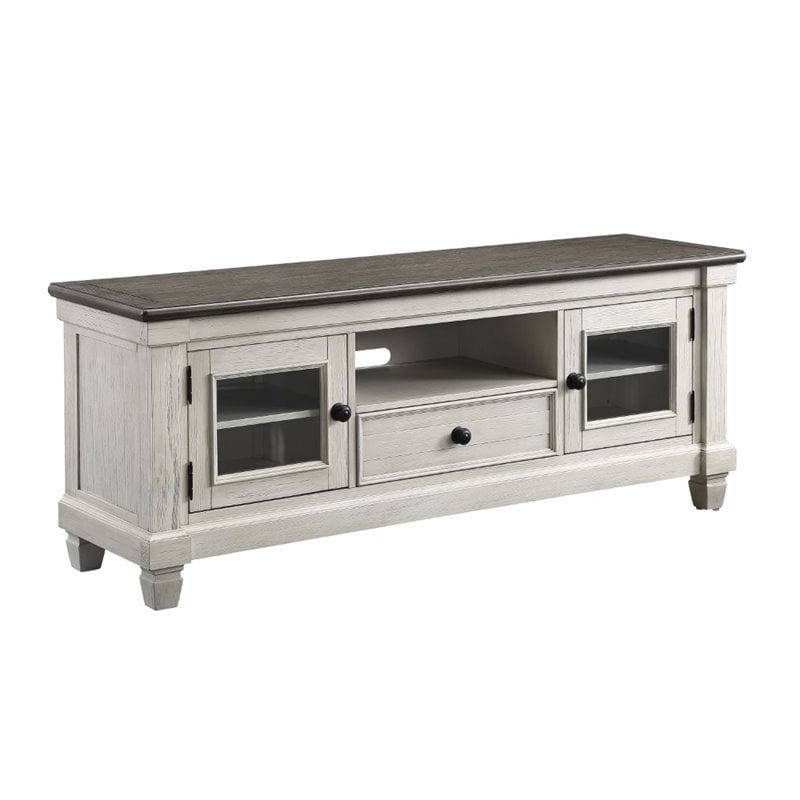 Home Square 2-Piece Set with Coffee Table and TV Stand in Antique White