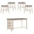 Home Square 5-Piece Set with 4 Counter Height Stools & Dining Table in Gray