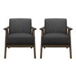 Home Square Fabric Upholstered Accent Chair in Dark Gray - Set of 2
