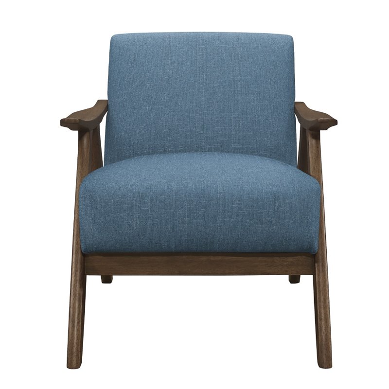 Home Square Upholstered Accent Chair in Blue Finish - Set of 2