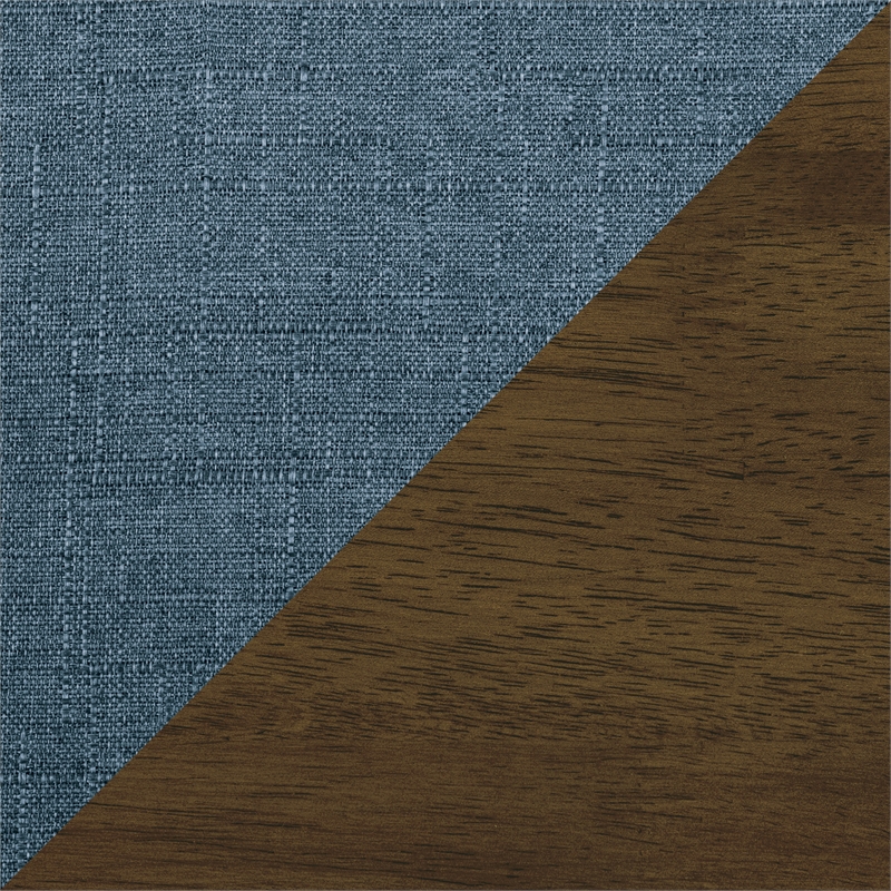 Home Square Upholstered Accent Chair in Blue Finish - Set of 2