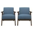 Home Square Upholstered Accent Chair in Blue Finish - Set of 2