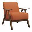 Home Square Upholstered Accent Chair in Orange Finish - Set of 2
